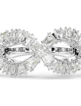 Anello cocktail Hyperbola, Infinito, Bianco, Placcato rodio 60 - Swarovski - FashionsVida