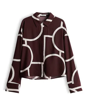 Blusa camisera FORDOA ATELIER rojo oscuro 36 - Opus - FashionsVida