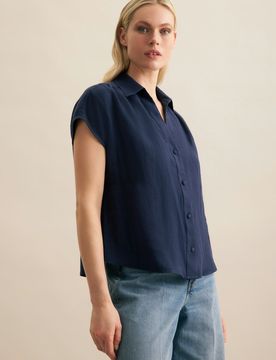 Seidensticker Hemdbluse Uni Blau 38
