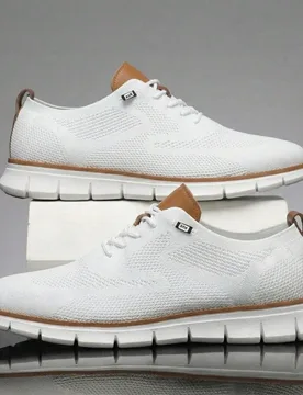 Zapatos de correr de malla transpirable para hombre, con cordones elásticos tipo slip-on, suela ligera, diseño antideslizante, ajuste cómodo, adecu - Shein - FashionsVida