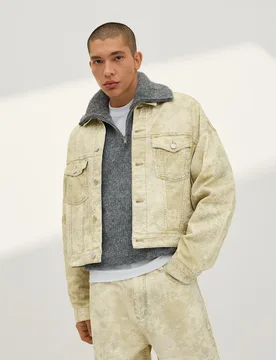 Veste En Jean Imprimée M Vert - Bershka - FashionsVida