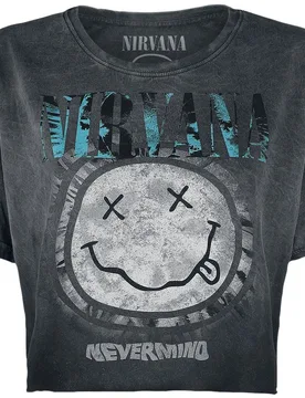 T-Shirt - Nevermind - S bis XXL - für Damen - Größe M - grau - EMP exklusives Merchandise! - Frauen - female - Nirvana - FashionsVida