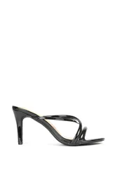 Women's 'Angel' Stiletto High Heel Mule Sandals in True Black Size: 5 - True Black - Size: 5