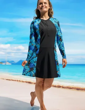 Womens Ocean Breeze Swim Dress - - Size: XL - Modest Mermaid - FashionsVida