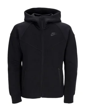 Felpa Leggera Cappuccio Zip Donna W Sportswear Tech Fleece Windrunner Full-zip Hoodie Black/black - Nike - FashionsVida