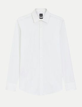Black Slim-Fit Hemd Hank Weiß 41