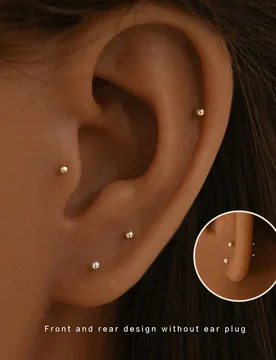 Piezas Pendientes de plata de ley 925, pendientes de color dorado para mujeres, se pueden usar para dormir sin quitarlos, set de pendientes hipoalerg? - Shein - FashionsVida
