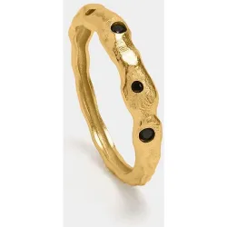 Anillo de plata de ley irregular con circonitas