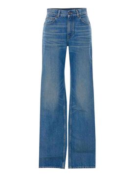 Jeans in denim cobalto polveroso