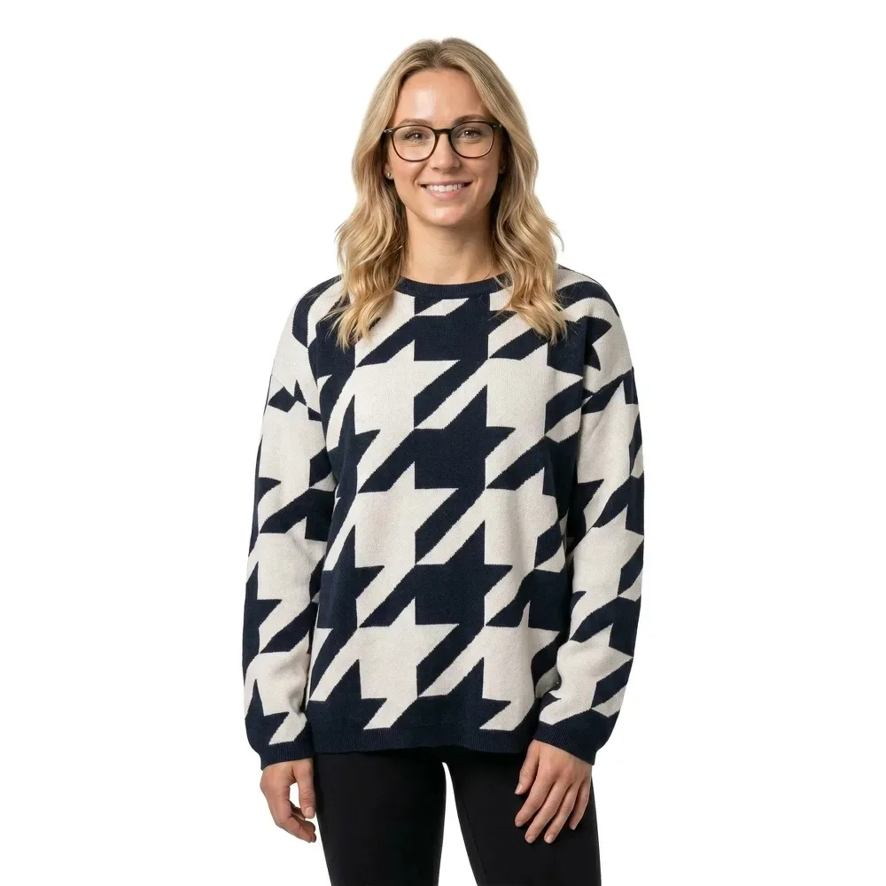 Kalinka Sweater Dark Navy Pattern M Women - Redgreen - FashionsVida