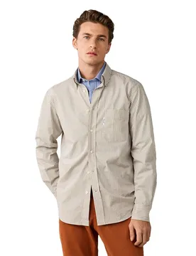 FaÇonnable Camicia A Maniche Lunghe Gingh Pop Grain Beige 2XL