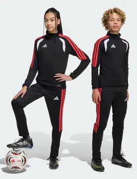 Pantaloni da allenamento Tiro26 League Regular 7-8A Black / Semi Lucid Red - Adidas - FashionsVida