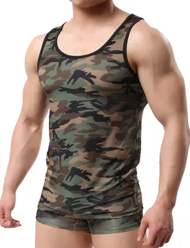 Men Tank Top Undershirt Man Sleeveless Shirt Fitness Gym Clothing Camouflage Singlet Quick Dry Bodybuilding Muscle Vest Elastic - Aliexpress - FashionsVida