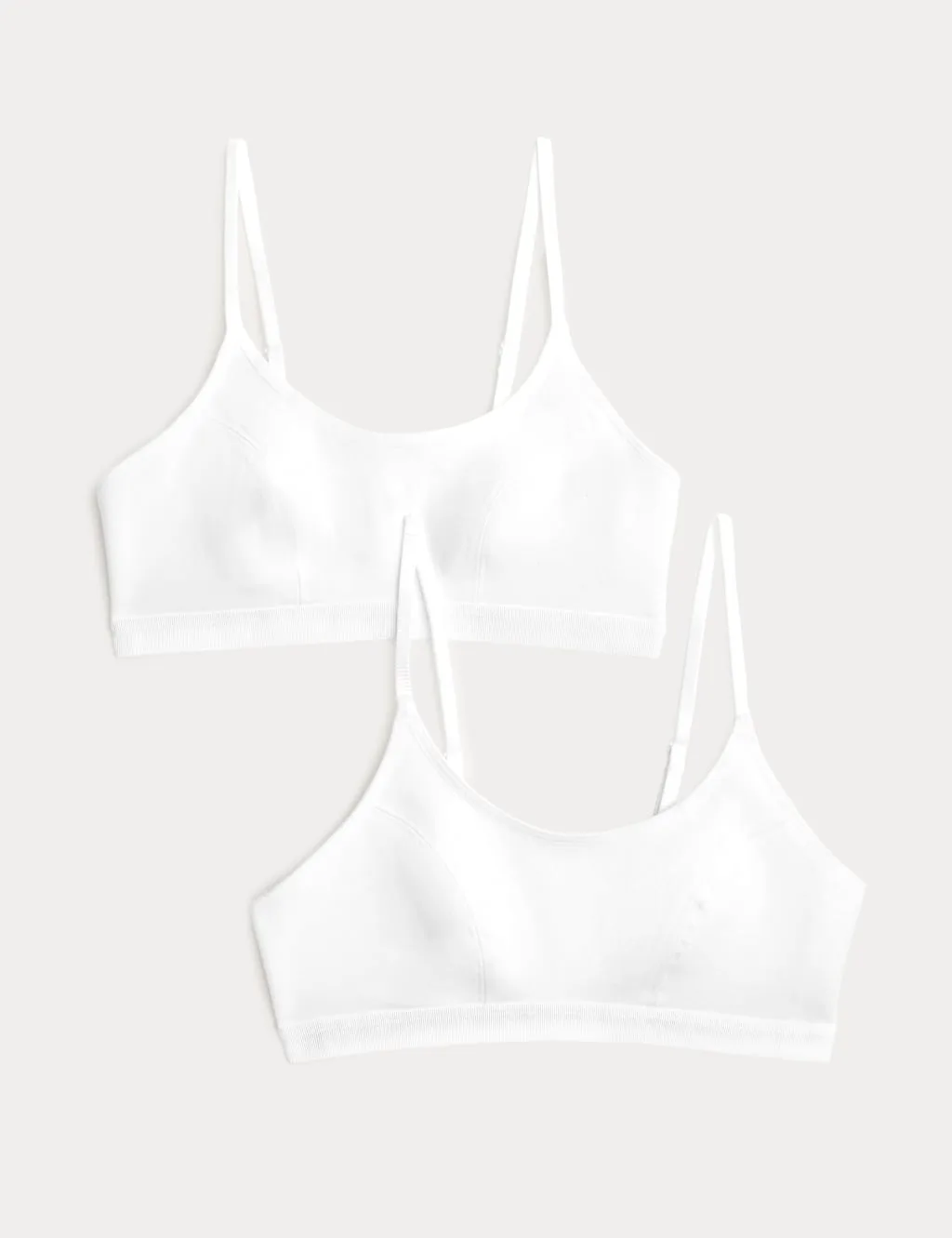 Pack Cotton First Bra Crop Tops White female - M&S - FashionsVida