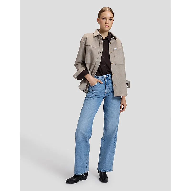 Relaxed Utility Overshirt Warm Gray Heather Größe XL female - Lee - FashionsVida
