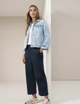 Wide Leg Hose mit Knopfdetail female Blau - Street One - FashionsVida