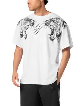 T-shirt à Manches Courtes Tiger Line White S