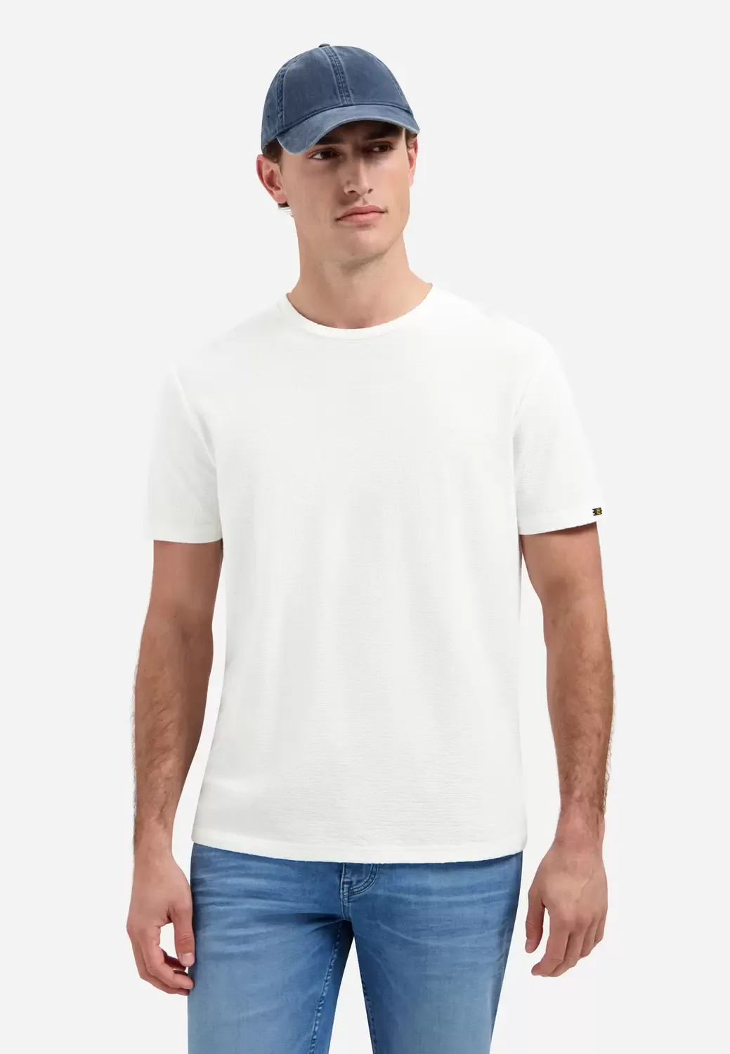 T-Shirt Crewneck Solid Jacquard ale - M - FashionsVida