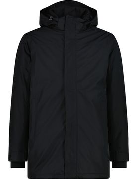 Man parka zip hood chaqueta impermeable insulada hombre Negro (48)