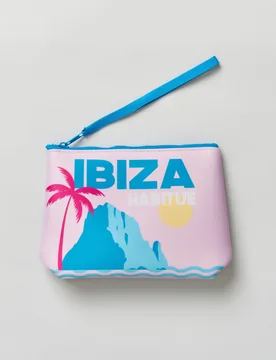Pochette Aline rosa in neoprene con stampa fotografica Ibiza Habituè - MC2 SAINT BARTH - FashionsVida