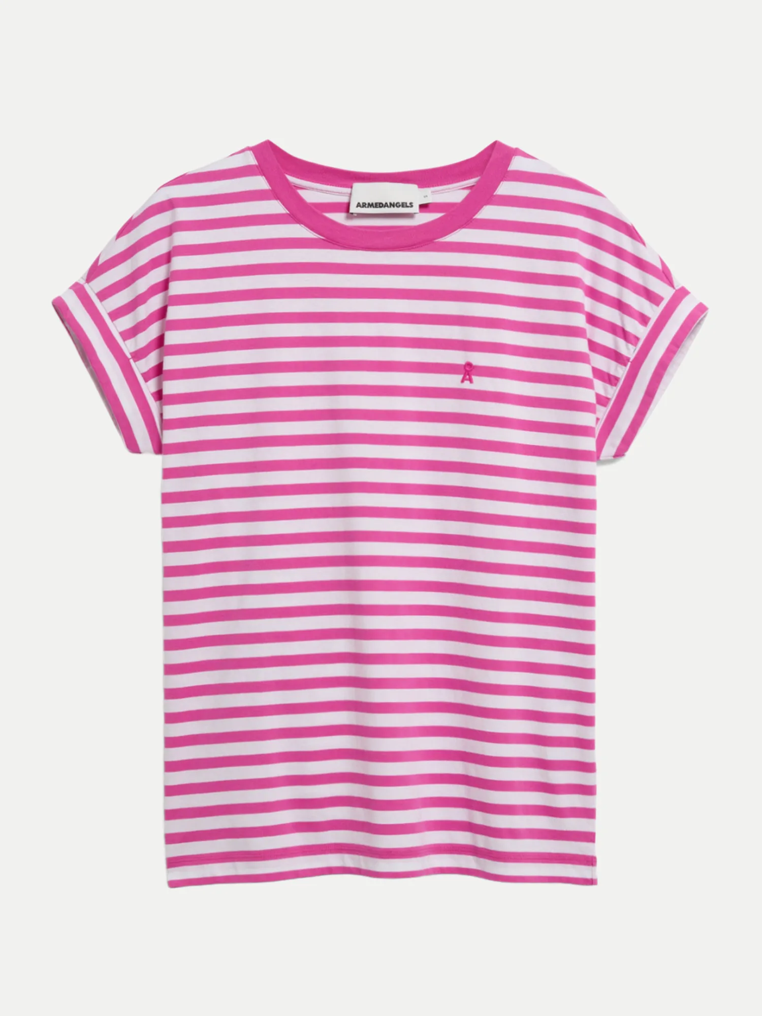 Gestreiftes T-Shirt IDAARA Pink M - Armedangels - FashionsVida