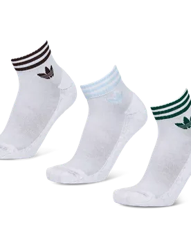Ankle 3 Pack Unisex Socks - White - Size 6.5-8 - Cotton - White - Size: 6.5-8 - Adidas - FashionsVida