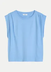 Marc O' Polo T-Shirt mit Faltendetails am Arm Blau S