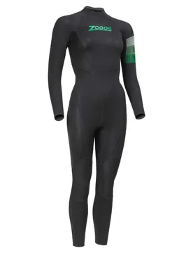 Scout Tour Woman Long Sleeve Neoprene Wetsuit Black / Green L Women - Zoggs - FashionsVida