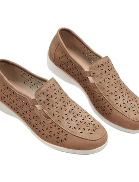 Echtleder-Halbschuh "Berta" 42 beige