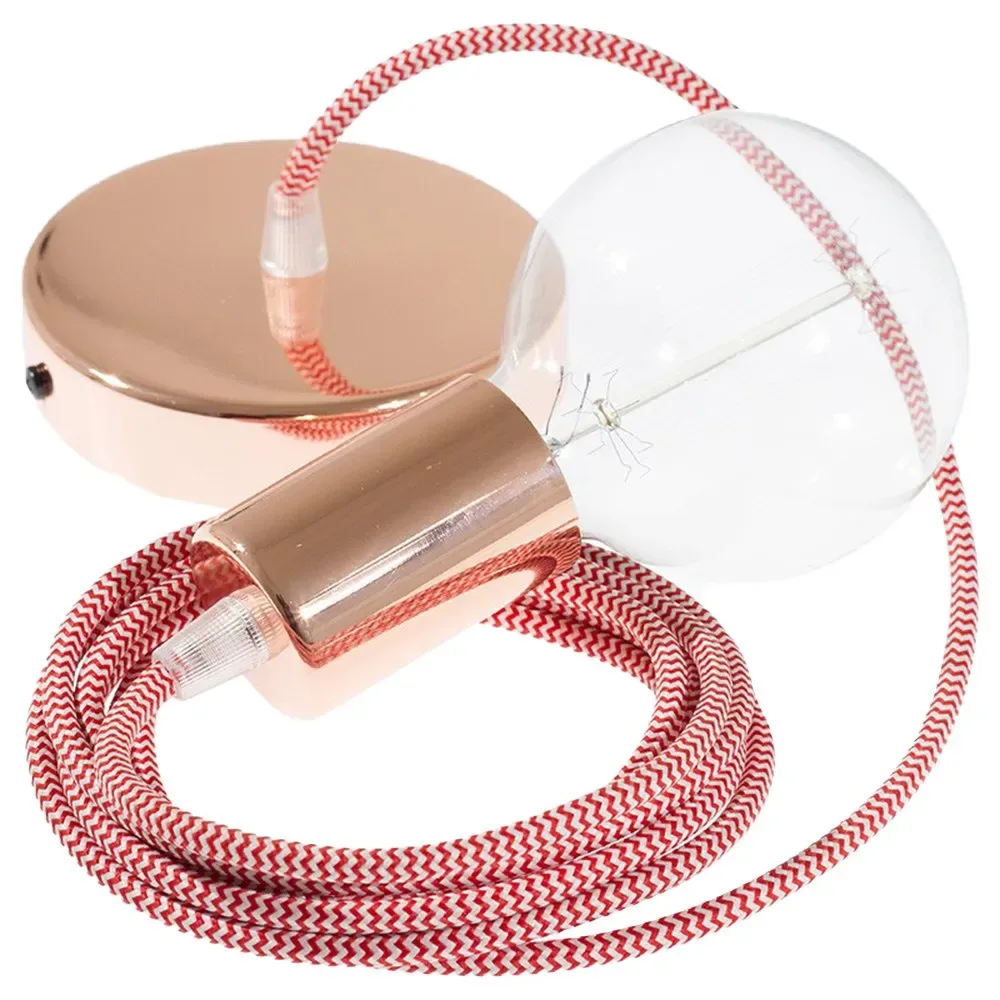 Cables Suspension Luminaire Rz09 Zigzag 2 M Diy Red / Copper One Size - Creative - FashionsVida