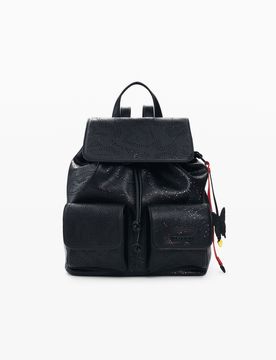 Petit sac à dos perforé, , PolyurÉThane, Noir, U