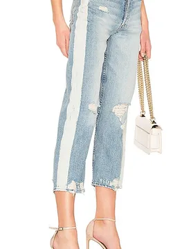 Mother Pale Wash The Thrasher Jeans - Mother - FashionsVida