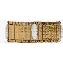Brazalete segmentado con perlas decorativas