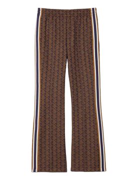 Pantaloni sportivi svasati con monogramma