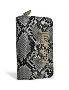 Portafoglio Bamboo Donna Bianco/Nero in Similpelle Pitonata - Just cavalli - FashionsVida