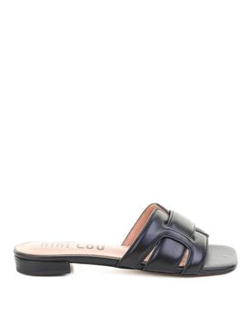 Ciabatta Flat Nera In Pelle