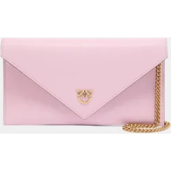 Pequeña bolsa de cuero liso para samuffins con el logo de los Pájaros Enamorados