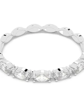 Anello Matrix Vittore, Taglio Marquise, Bianco, Placcato rodio 55 - Swarovski - FashionsVida
