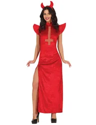 Satanisches Sexy Kostüm für Damen Rot Halloween - female