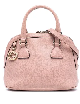 Mini Leather GG Charm Dome Satchel - Gucci - FashionsVida