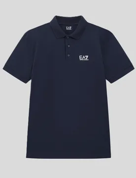 EA7 polo con logo petto uomo blu - EA7 - FashionsVida
