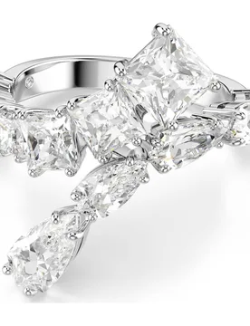 Anello Matrix, Taglio misto, Bianco, Placcato rodio 50 - Swarovski - FashionsVida
