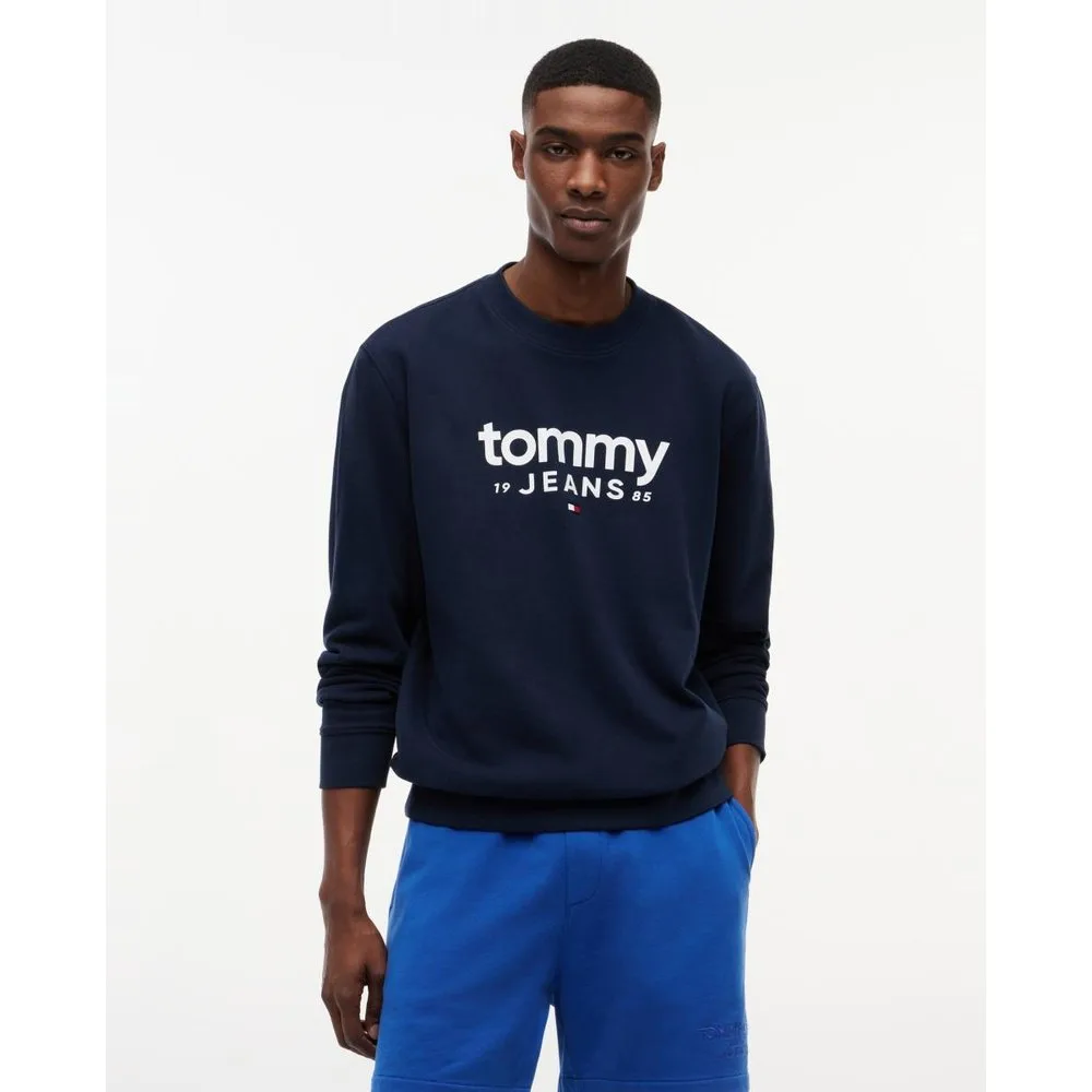 Sudadera de cuello redondo con corte regular y logo estampado en el pecho - Tommy Jeans - FashionsVida