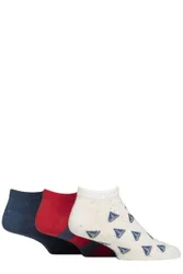 Mens 3 Pair Speckled Bamboo Trainer Socks Nautical 6-11 - Multi Coloured - Size: 7-11 Mens