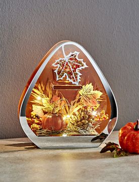 LED-Herbstdeko 3D-Optik mit Teelichthalter