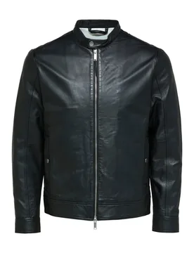 Veste En Cuir Archive Classic Black XL - Selected - FashionsVida