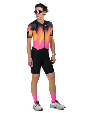 Ultra Tri P1 Exos Short Sleeve Trisuit Tropical Magic XS Women - Zoot - FashionsVida