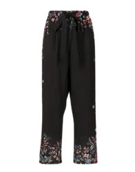 High-waisted floral-print Silk Pants