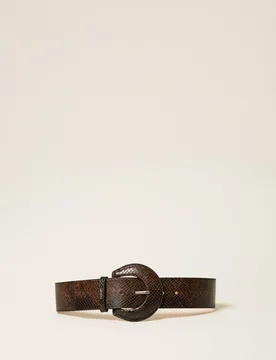 Ceinture en cuir avec imprimé python - TWINSET - FashionsVida