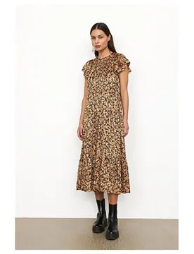 Vestito Lungo A Maniche Corte Dagmar Multicolor S - Second female - FashionsVida